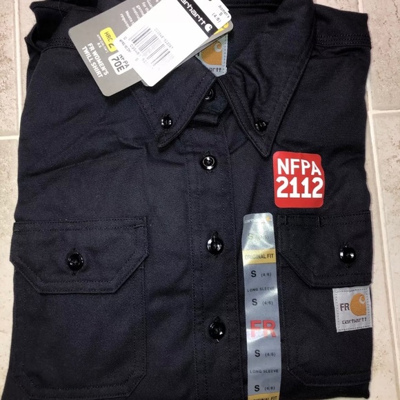 New Carhartt Womens Navy Blue Button Up Work Shirt - Picture 4 of 16